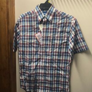Vintage NWT Wrangler Western Short Sleeve Snap Up Shirt